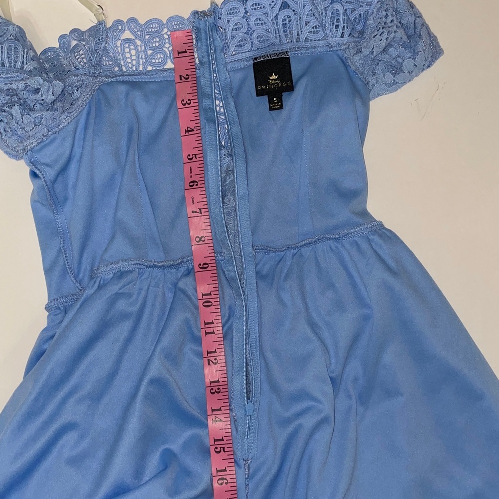 Jr.Small PRINCESS CINDERELLA Disney Zara Pale Blue Lace Off-Shoulder Dress - Picture 9 of 17